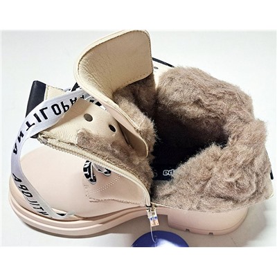 AL7682 беж Ботинки зима для девочек (33-38)/6