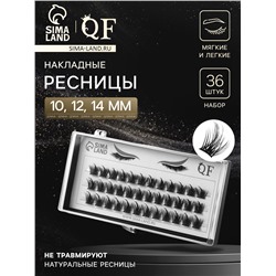 Набор накладных ресниц «Глаза из аниме», пучки, 10, 12, 14 мм, чёрные