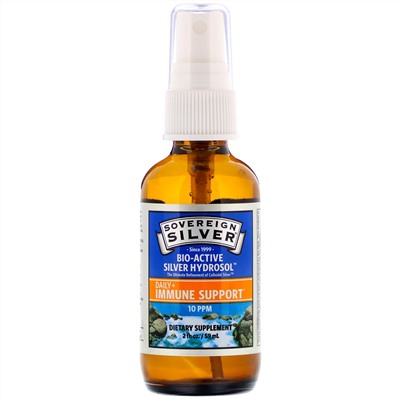 Sovereign Silver, Bio-Active Silver Hydrosol, мелкодисперсный аэрозоль, 10 част./млн, 59 мл (2 жидк. унции)