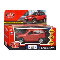 Машина металл LADA NIVA 12 см, (двери, багаж, красный)инерц., в коробке