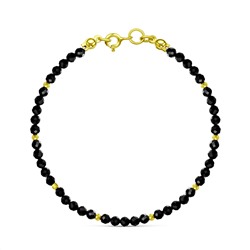 Браслет из золочёного серебра с чёрной шпинелью СБ 604/5ШПЗ