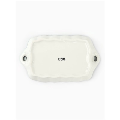 Блюдо новогоднее «Снегирь», 23×13×2.5 см, ручная работа