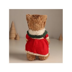 Фигурка новогодняя «Мишутка в платье», 10×10×21 см