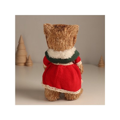 Фигурка новогодняя «Мишутка в платье», 10×10×21 см