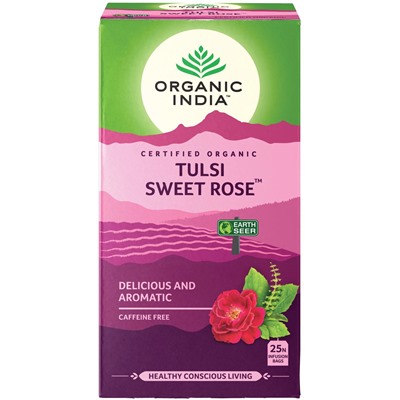 Organic India Tulsi Sweet Rose Tea / Органик Индия чай из сладкой розы и Тулси 25 Чайные пакетики