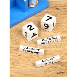 Календарь настольный «Котик», 13×6×7 см, дерево, синий