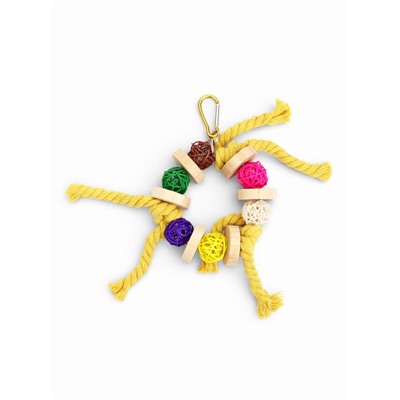 Игрушка для птиц «Браслет», 13.5×5 см, с колокольчиками, цвет МИКС