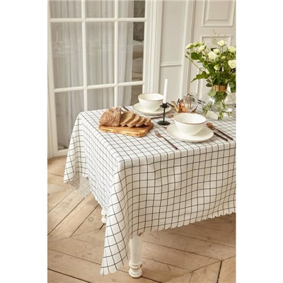 Скатерть «Доляна. Клетка», 145×145±3 см,100% п/э, рогожка 130 г/м²