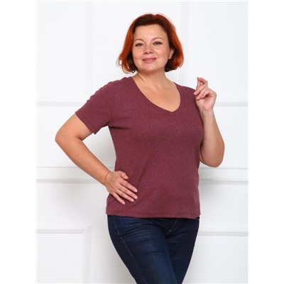 Футболка "Дубль" (Бордовый меланж)