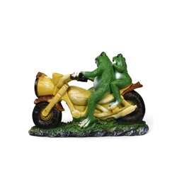 Садовая фигура из полистоуна «Лягушки на мотоцикле», 35×48×12 см