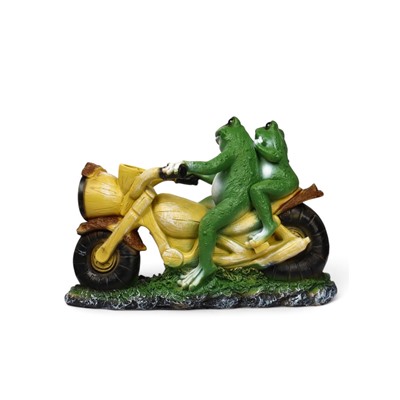 Садовая фигура из полистоуна «Лягушки на мотоцикле», 35×48×12 см