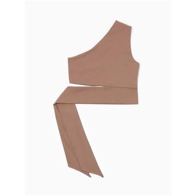 Топ с завязкой на талии женский MINAKU : Casual Collection, бежевый, размер 48