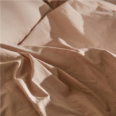 Простыня на резинке евро SL Home «Деним», 200×200+30 см, бежевая, жатый хлопок