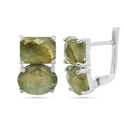 Серьги из серебра лабрадорит, Авангард