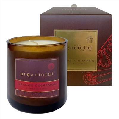 OrganicTai Ароматическая соевая свеча «Апельсин - корица», 180 мл 21133