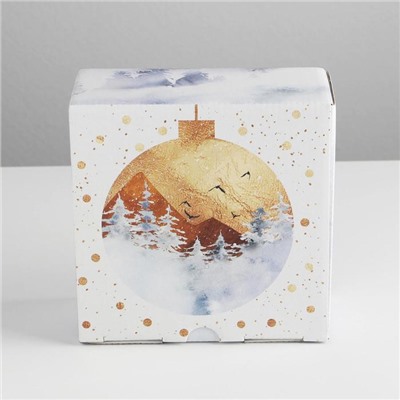 Коробка подарочная новогодняя складная Best wishes, 15×15×7 см, Новый год