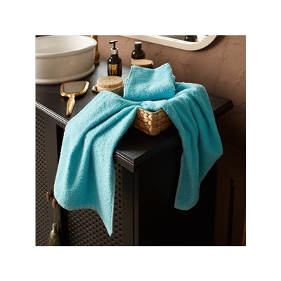 Полотенце махровое «Экономь и Я», 50×90 см, хлопок 100%, голубой