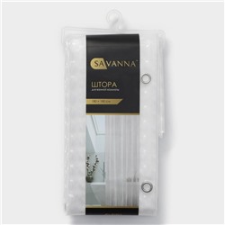 Штора для ванной SAVANNA «Квадраты», 180×180 см, PEVA, белая