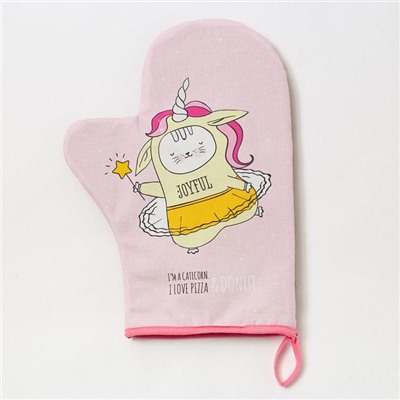 Варежка-прихватка Этель Caticorn 20×28 см, 100% хлопок, саржа, ватин 250 г/м²