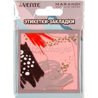 Самоклеящиеся этикетки-закладки "Marandi. Metallic" пластиковые полупрозрачные, искрящиеся с дизайно