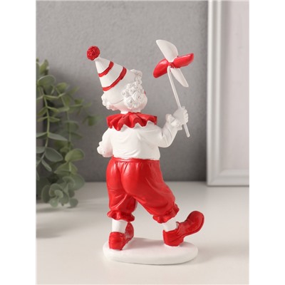 Фигурка полистоун «Клоун с ветерком», красно-белый, 10×7×18.5 см