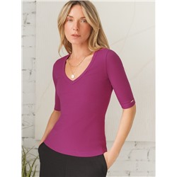 Джемпер из трикотажа в широкий рубчик