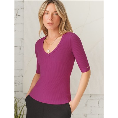 Джемпер из трикотажа в широкий рубчик