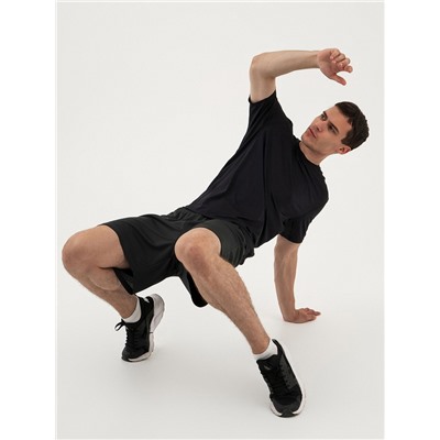 Футболка со вставками мужская Resport, бифлекс, размер M (48), чёрная