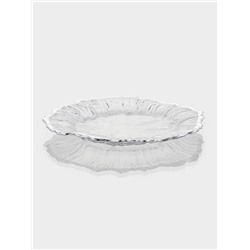 Десертная тарелка Magistro «Сияние», d=21 см, серебристая отводка, стекло, прозрачная