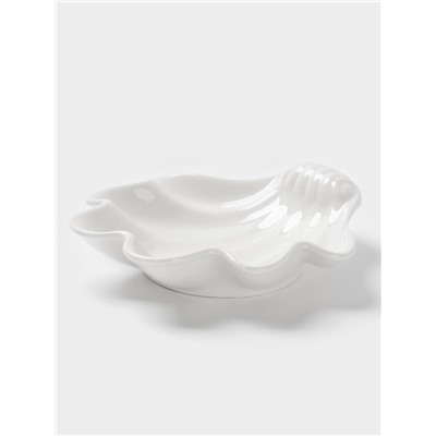 Блюдо для подачи ракушка Доляна White Label, 21.5×21×5.5 см, фарфор, белое