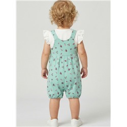 Комплект детский трикотажный для девочек: джемпер (футболка), полукомбинезон