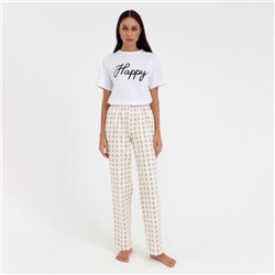 Брюки домашние женские KAFTAN Drops, размер 44-46, белые