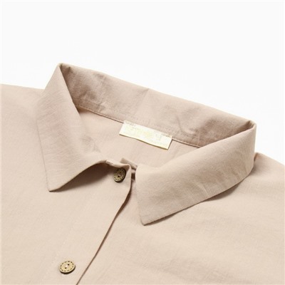 Пижама женская (рубашка, шорты) KAFTAN, размер 40-42, бежевая