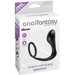 Эрекционное кольцо с анальной пробкой Ass-Gasm Cockring Plug