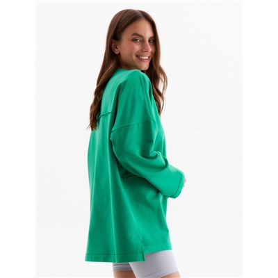 Свитшот женский MINAKU: Casual Collection, зелёный, размер 42