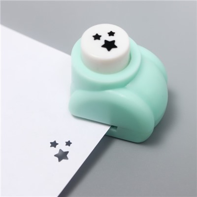 Фигурный дырокол для бумаги «Арт Узор. Три звёздочки», d=0.8 см, 3×2.5×2.5 см, МИКС