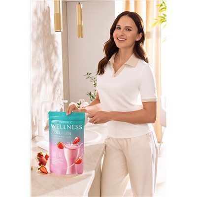 Протеиновый коктейль с коллагеном и жиросжигающим комплексом Wellness, вкус «Клубника»