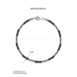 Браслет из серебра с марказитами родированный СБ 505 МАР