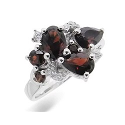 Кольцо из серебра гранат, Голландия