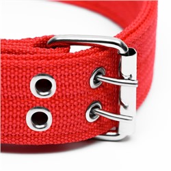 Ошейник четырехслойный, 64×4 см, ОШ 50-58 см, полиэстер, красный