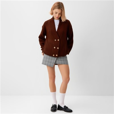 Кардиган на пуговицах женский MINAKU: Casual Collection, цвет шоколад, размер 42
