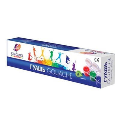 Гуашь  6цв 20мл "Классика" блок-тара 21С 1375-08 Луч