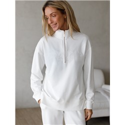 Джемпер с воротом на молнии из петельчатого футера двухнитки с эластаном