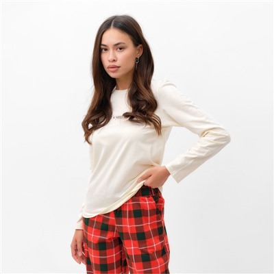 Пижама женская (лонгслив и брюки) KAFTAN What's your wish? размер 48-50