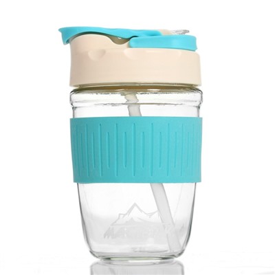 УЦЕНКА Термостакан «Дарим Красиво», 400 мл, 12.5×9 см, трубочка 18 см, стекло