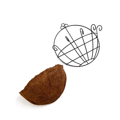 Кашпо настенное, d=25 см, с кокосовым вкладышем, «Полусфера», Greengo