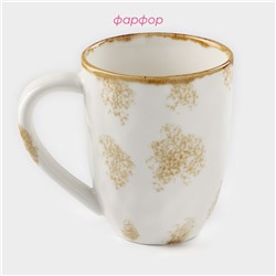 Кружка Доляна Organic Gold, 400 мл, фарфор, белая