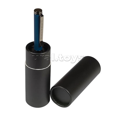 Ручка "Venezia Pragmatico" в картотнном тубусе, 1,0 мм, синяя (корпус синий, футляр черный)