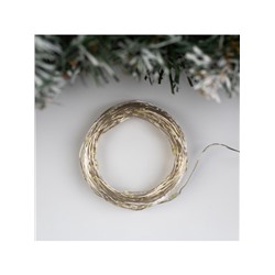 Гирлянда «Нить» 10 м роса, IP20, серебристая нить, 100 LED, свечение белое, 12 В