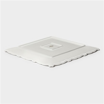 Пирожковая тарелка Magistro Kingdom, 26×2 см, квадратная, фарфор, белая